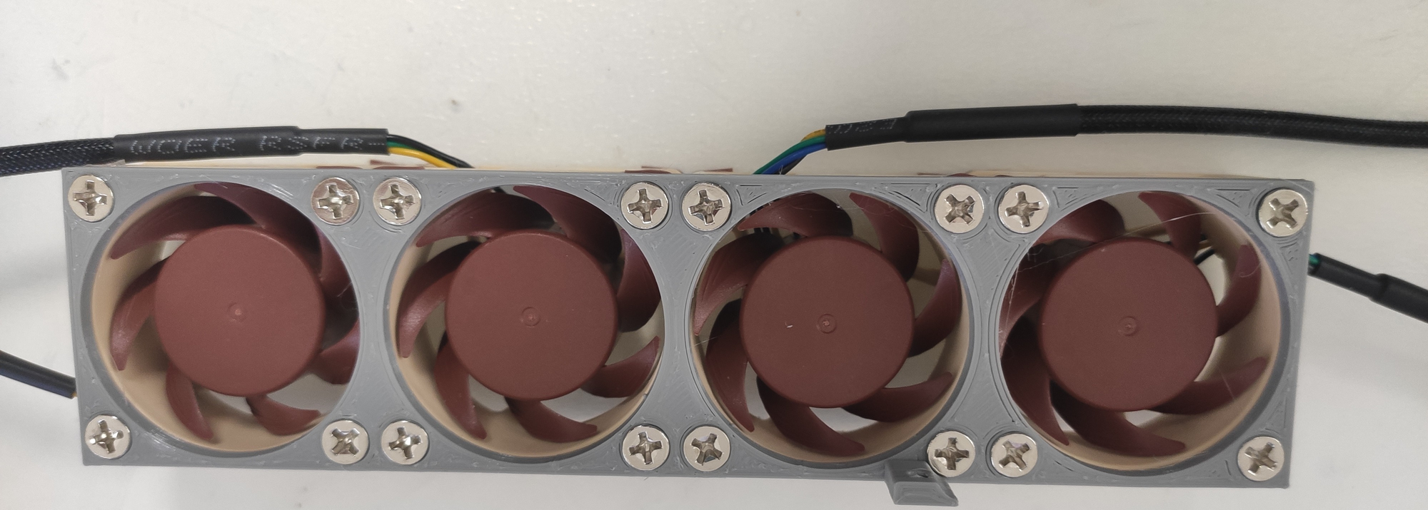 Fans mounted to bracket